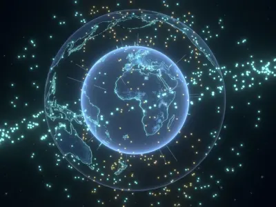 Animated Hologram Planet Earth No 6 Sci-Fi 3D Model 8k Textures Low-poly 3D model