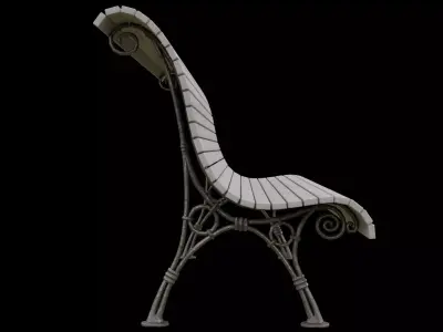 park bench 2k PBR low-poly Low-poly 3D model