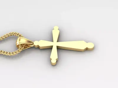 Light Gold 18K Cross Pendant 1CP098 3D print model purchase