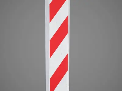 Warning pole Low-poly 3D model