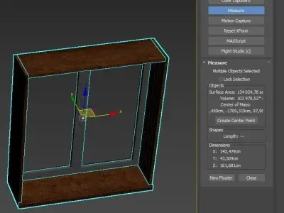 A set of plastic windows with wooden trim 3D model