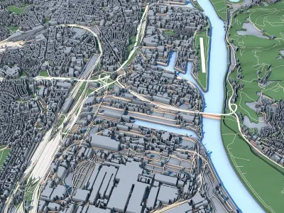 Linz City in Austria 3D model