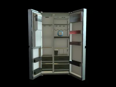 LG side by side Refrigerator Low-poly 3D model