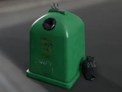 Recycling container D Low-poly 3D model