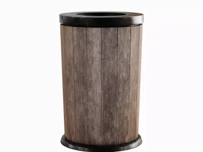 Street Trash Can B 03 Low-poly 3D model