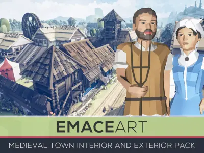 Slavic Medieval Village Town Interior and Exterior Pack  Low-poly 3D model