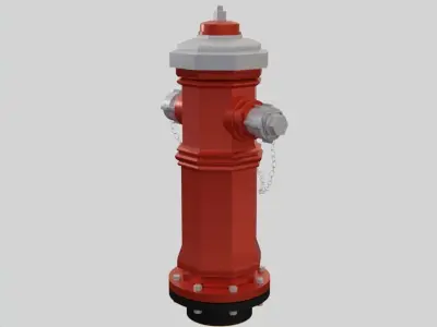 Fire Hydrant 9 - Vintage Fireplug - Emergency Equipment Low-poly 3D model