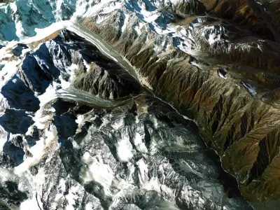 Mountain landscape The Kabardino Balkarian Alpine Reserve 3D model