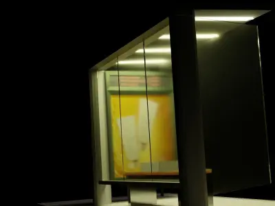 New York busstop with sign 3D model