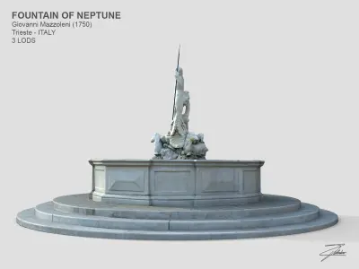Fountain of Neptune Low-poly 3D model