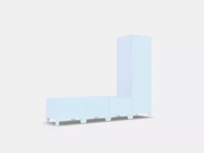 PLATSA Wardrobe with 4 doors Low-poly 3D model