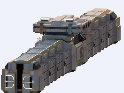 Sci-fi Cargo Airship 002 3D model