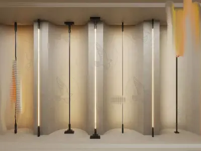 Modern chandelier combination 3D model download Low-poly 3D model