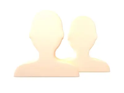 Two People Bust in Silhouette v1 003 Low-poly 3D model