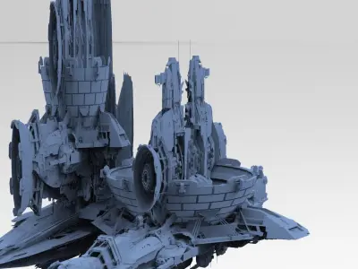 Halo Forerunner Inspired 3 Energy buildings 3D model
