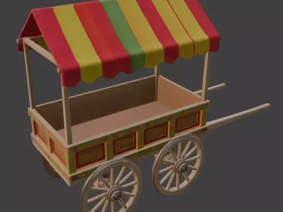Street Food Cart 3D Model 3D model