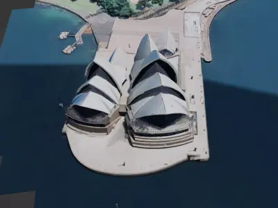 Sydney Opera House 3D Unpolished Scan Single Material 3D model