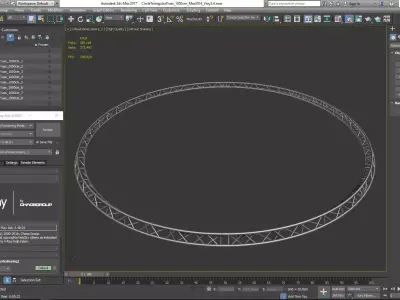Circle Triangular Truss Full diameter 1000cm 3D print model