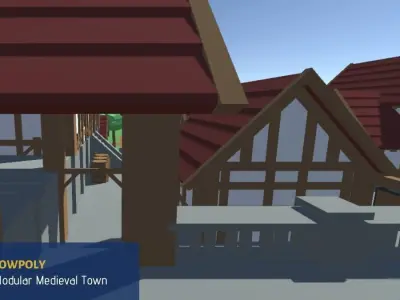 LOWPOLY - Medieval Town  3D model
