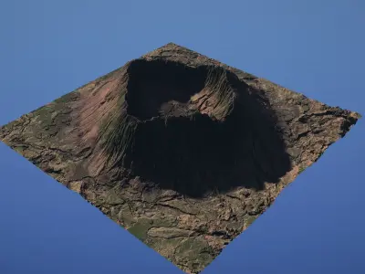 Landscape Environment Volcano Snow 17 Low-poly 3D model
