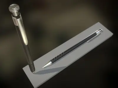 Pen black silver 3D model