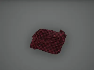 Cyberpunk Cloths Fabric Curtain Low Poly  Game Ready Low-poly 3D model