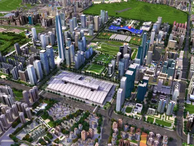 Shenzhen City Low-poly 3D model