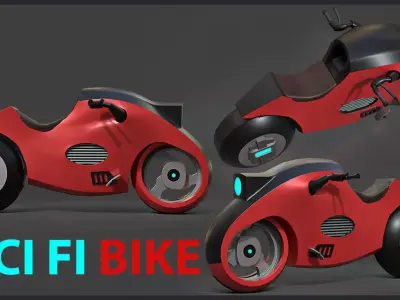 Sci-fi Bike Game Ready 6 3D model