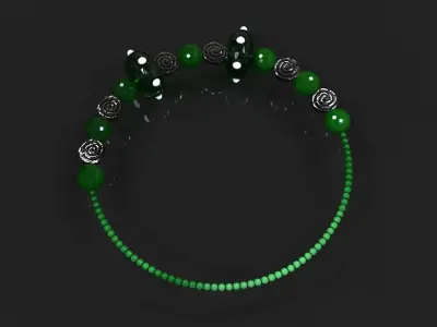 Bracelet emerald beaded Free 3D model