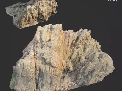 3d scanned rock cliff I2 3D model