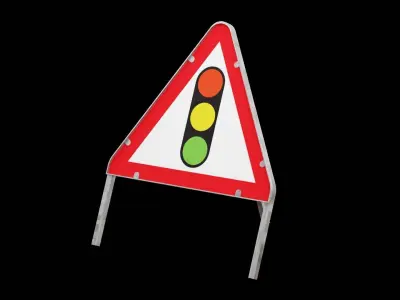 Traffic Lights Sign Low-poly 3D model