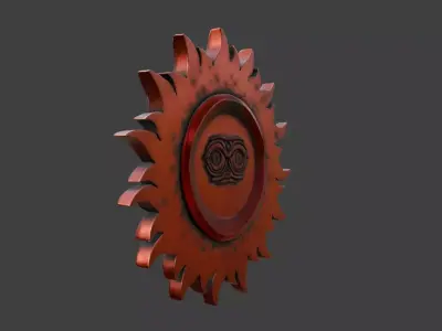 Radiant Sun Face Wall Relief Low-poly 3D model