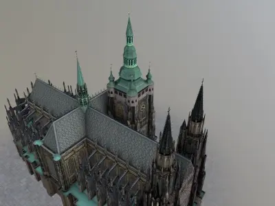 Prague Vitus Cathedral Low-poly 3D model