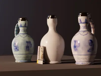 Vermeer delftware water jug Free 3D model