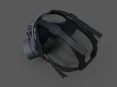 Helmet gas mask scifi military combat  Low-poly 3D model