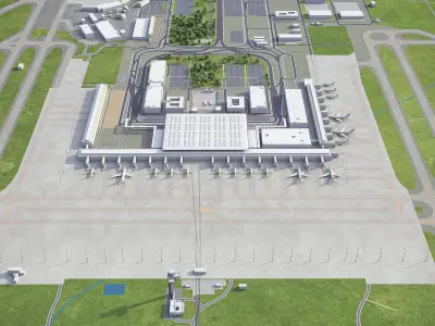 Berlin - Brandenburg Airport - BER Low-poly 3D model