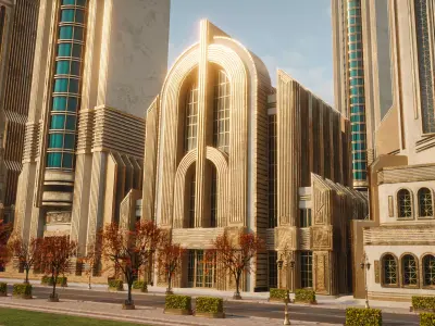 FANTASY ART DECO ARCHITECTURE CLASSIC 06 Low-poly 3D model