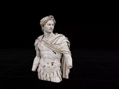 Roman Emperor Statue - High Poly PBR Ancient Commander Low-poly 3D model