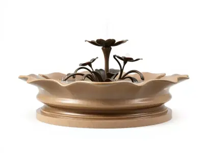 Elegant Wooden Fountain model pack Low-poly 3D model