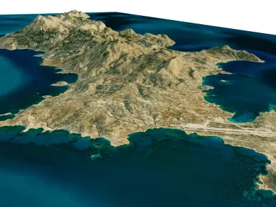 Karpathos Island 3d model terrain 3D model