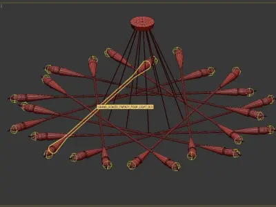 1960S MID CENTURY GRAND SCALED TWENTY FOUR LIGHT CHANDELIER  3D model