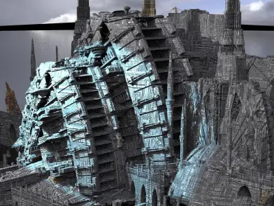 Covenant City Sky Generators Grid Kit bash 3D model