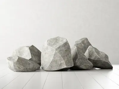 Rock wite stone collection 3D model