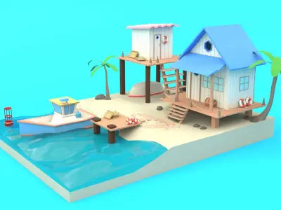  beach house 3D model