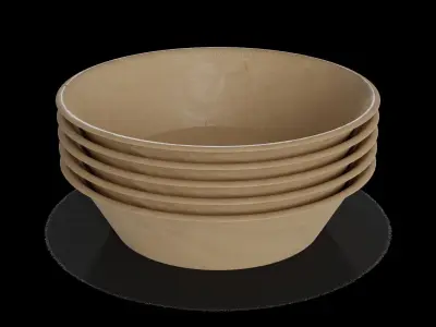 Disposable tableware Paper Bowls Low-poly 3D model