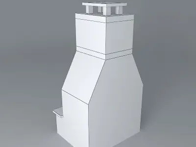 Fireplace brick Free 3D model