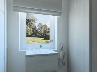 Beautiful toilet room with washing area 3D model