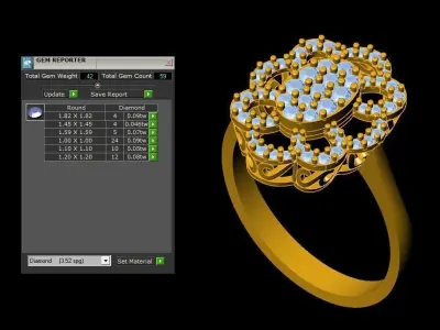 Diamond ring Jewellery For Women 3D print model