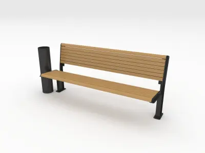 Bench Park 29 Low-poly 3D model