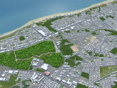 Grande Sao Luis Brazil 55km AI Low-poly 3D model